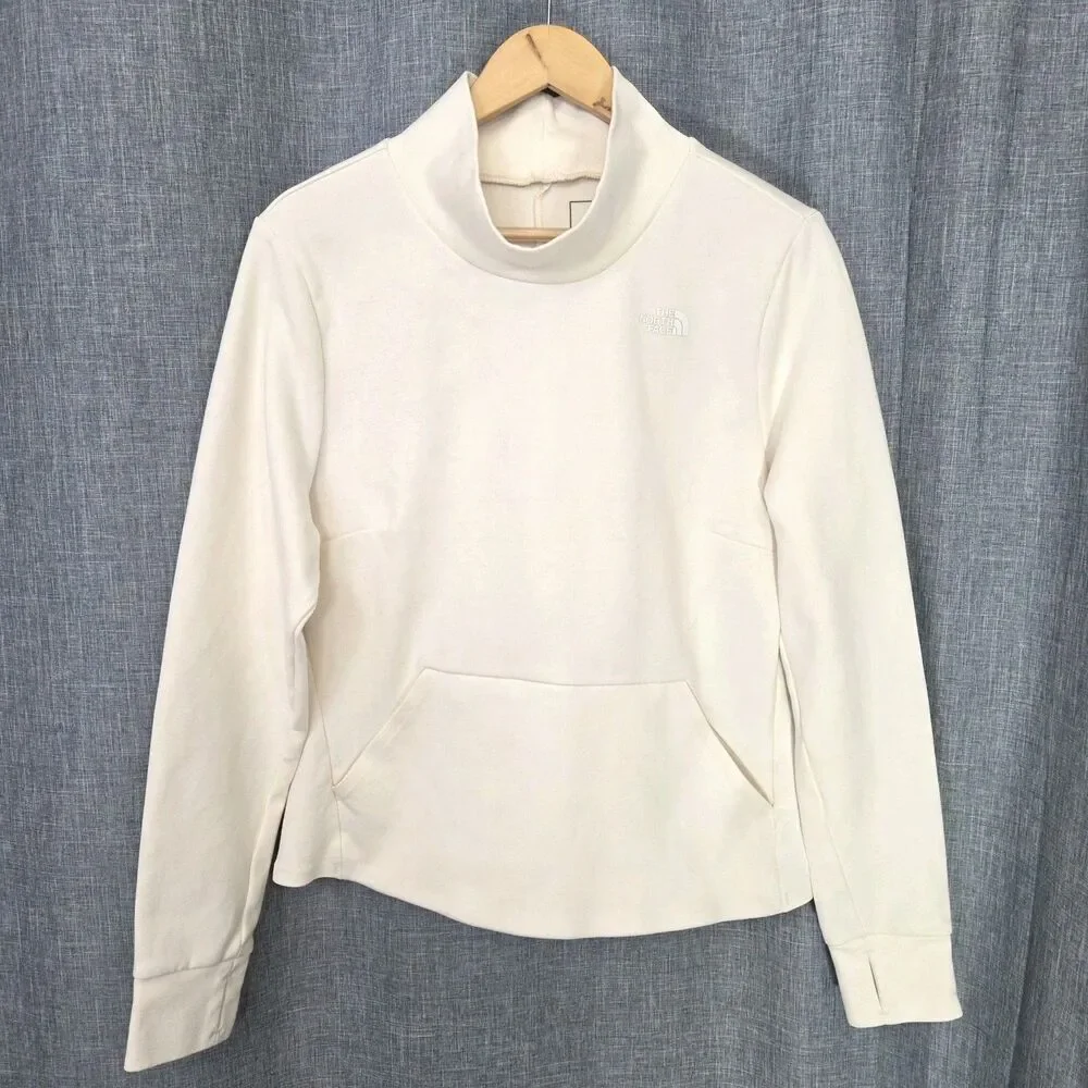 The North Face City Standard Double Knit Funnel Jersey Sweater Women's L Cream